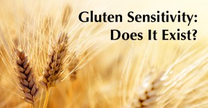 Image of wheat with text "Gluten Sensitivity; Does it Exist?"