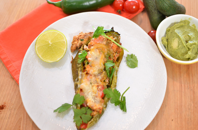 Make Ahead Weeknight Dinner: Spiced Chicken Stuffed Peppers by Kat Humphus