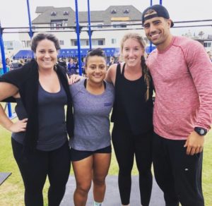Coach Holden and three of his 3-person female team at a local competition.