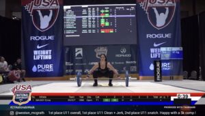 Invictus weightlifter preparing to snatch at a high level competition.