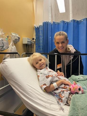 Maddy and Katarina Curley in the hospital 