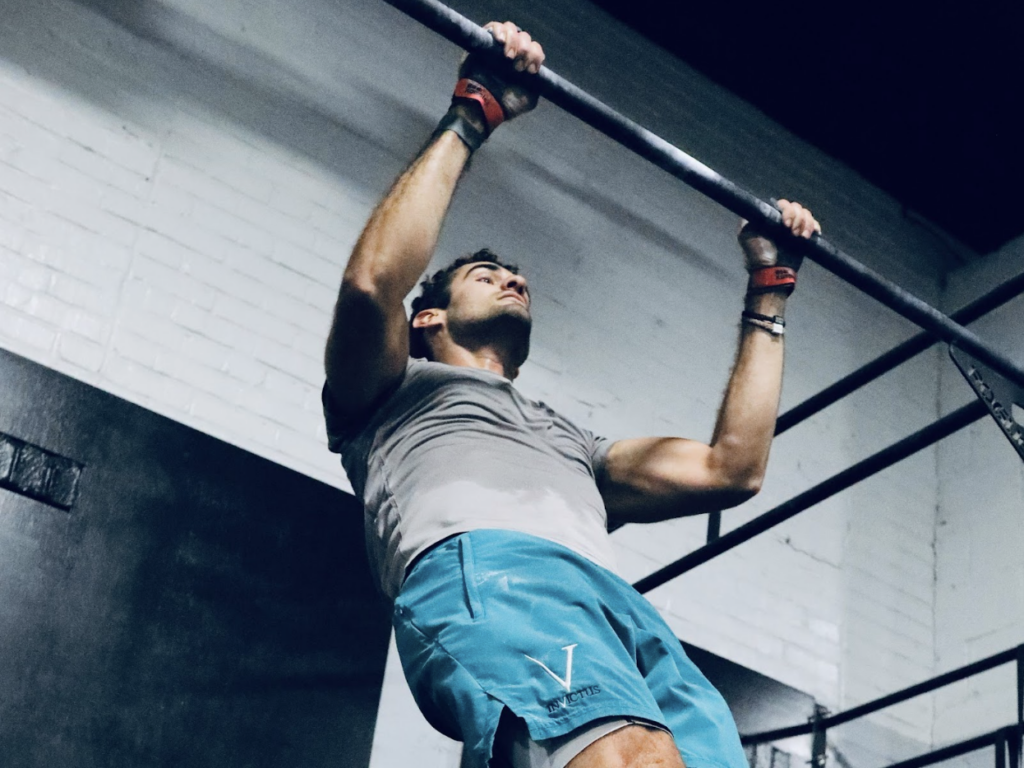 Athlete doing a pull-up